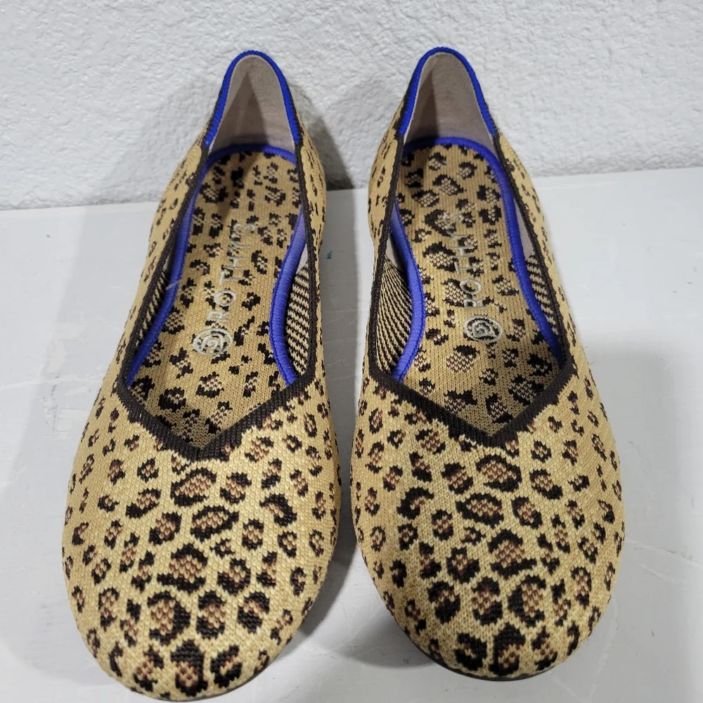 Rothy's Leopard Print Round Toe Flats - Women's Size 9.5